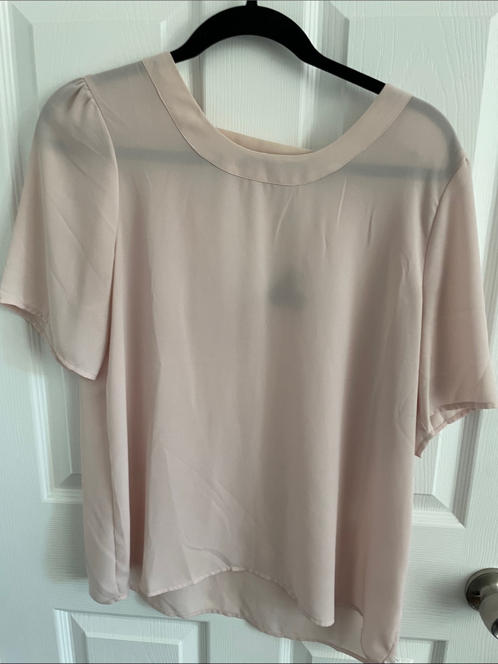 Halogen Blush Short-Sleeve Chiffon Blouse